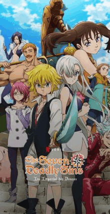 a poster for the seven deadly sins is shown