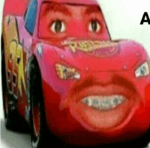 a picture of a cartoon car with a face on it