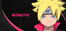 a cartoon character with the name boruto on the bottom right