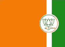 an orange white and green flag with a bjp punjab logo on it