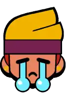 a cartoon character with tears running down his face .