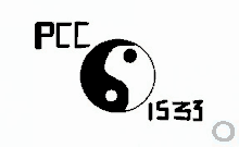 a black and white yin yang symbol on a white background with the year 1933 .