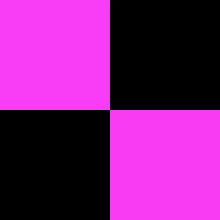 a purple and black checkered background with four squares