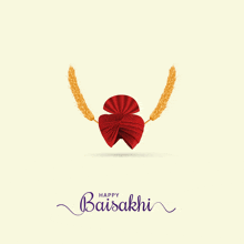 a poster for happy baisakhi with a red turban and wheat