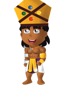 a cartoon drawing of a man wearing a crown and a necklace