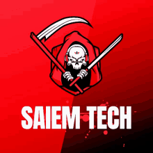 a logo for salem tech shows a grim reaper holding a scythe