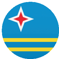 a blue circle with yellow stripes and a red star in the middle