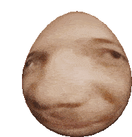 an egg with a face on it that looks like a man 's head
