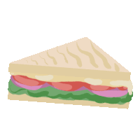 a slice of sandwich with lettuce tomatoes and cheese