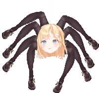 a spider with a girl 's legs and shoes