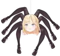 a spider with a girl 's legs and shoes