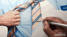 a drawing of a man in a tie is made in animatica