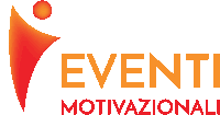 a logo for eventi motivationali with a red and orange icon