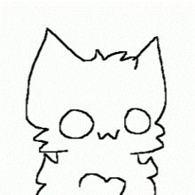 a black and white drawing of a cat 's face with the word owo on it