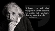 a black and white photo of albert einstein with a quote on the bottom