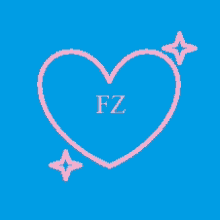 a pink heart with the letters fz on it