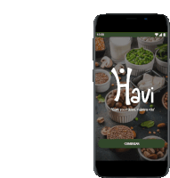 a phone displays the app havi on the screen