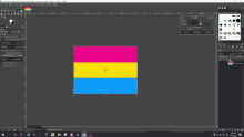 a screenshot of a program called gimp showing a rainbow of colors