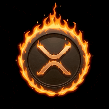 a coin with the letter x inside of a circle of fire