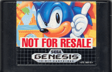 a sega genesis video game cartridge with sonic on it