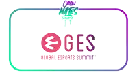 a logo for ges global esports summit with a pink and purple logo