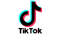 a tiktok logo on a white background with a red blue and white gradient