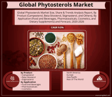 a poster for the global phytosterols market shows a variety of foods