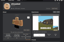 a screenshot of a roblox account with a picture of a house