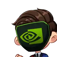 a cartoon of a man wearing a shield with a nvidia logo on it
