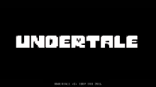 the undertale logo is displayed on a black background with a red cross .