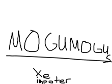 a black and white drawing of the word mogumolu