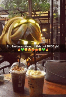 a snapchat of a person on a date with a hot 10/10 girl