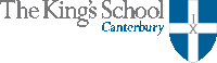 the king 's school canterbury logo with a blue and white shield