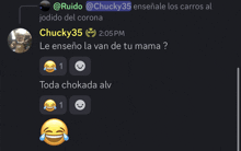 a screenshot of a chat with chucky35