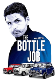 a movie poster for the bottle job shows a man and cars