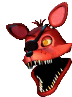 five nights at freddy 's foxy 's head is shown with his mouth open