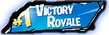 a blue and white sign that says victory royale