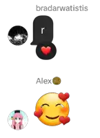 a smiley face with hearts on it is next to a speech bubble that says bradarwatistiis