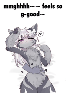 a drawing of a furry animal with the words mmghhhh feels so g-good