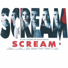 a poster for the movie scream features a group of young people