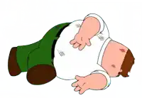 a cartoon of peter griffin laying on the floor