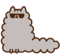 a drawing of a cat wearing sunglasses on a white background