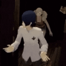 a man and a woman are dancing together in a video game
