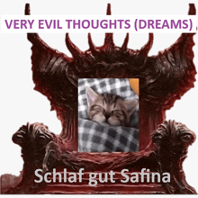 a very evil thoughts ( dreams ) schlaf gut safina poster with a picture of a cat