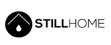 a black and white logo for a company called still home