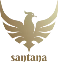 a logo for santana with an eagle and the word santana below it