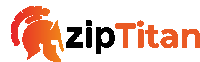 a logo for zip titan with a spartan helmet on it