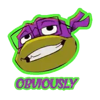 a picture of a teenage mutant ninja turtle with the words obviously written below it