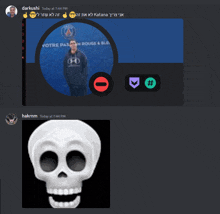 a screenshot of a discord conversation between darkushi and hakkrnm