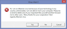 a computer screen displays a virus alert warning